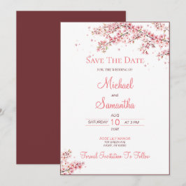 Elegant Cherry Blossom Wedding Save The Date