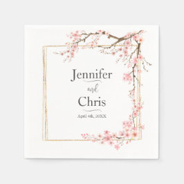 Elegant Cherry Blossom Wedding Serviette