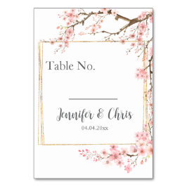 Elegant Cherry Blossom Wedding Tischnummer