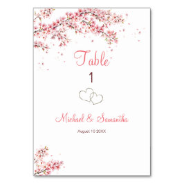 Elegant Cherry Blossom Wedding Tischnummer