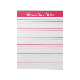 Elegant Cherry Red 8.5x11 Letter Size Personalisie Notizblock