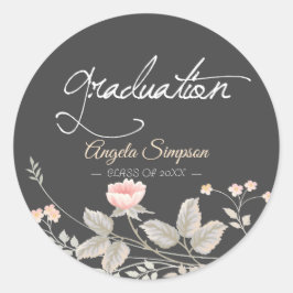Elégant chic aquarelle Floral rond sticker