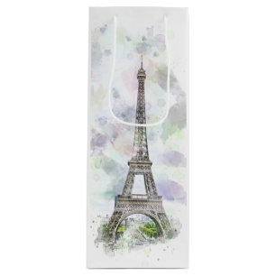 Elegant Chic Artistic Eiffel Tower Paris, Frankrei Geschenktüte Für Weinflaschen