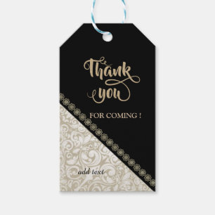 Elegant Chic Black Damask Vielen Dank Geschenkanhänger