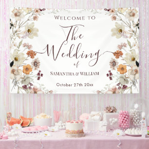 Elegant Chic Boho Rustic Wildblume Theme Wedding Banner