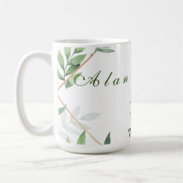 Élégant Chic Botanical Green 25e Mariage Gift Mug
