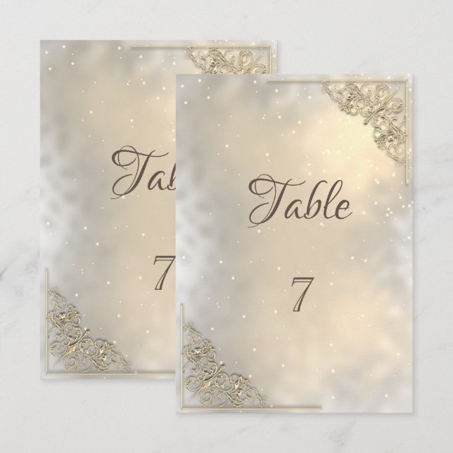 Élégant Chic Cadre de Table Carte (Devant / Derrière)
