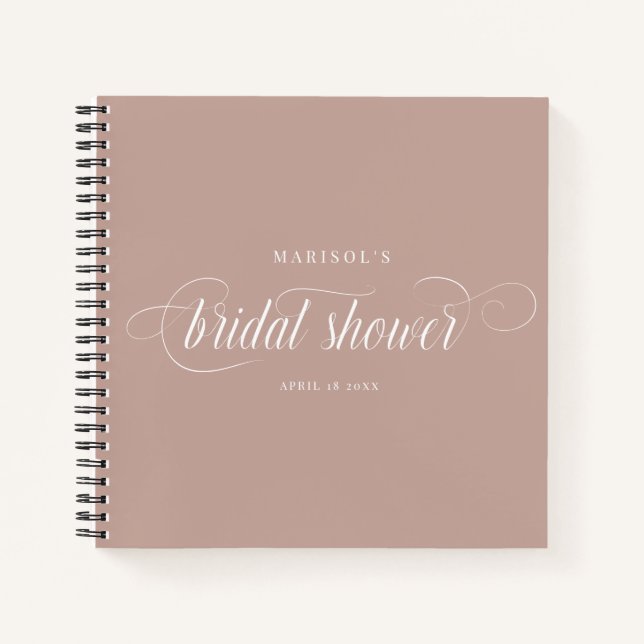 Elegant Chic Calligraphy Brautparty Guest Notizbuch (Vorderseite)