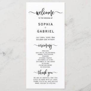 Elegant Chic Calligraphy Script Hochzeitsfeier Programm