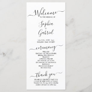 Elegant Chic Calligraphy Script Hochzeitsfeier Programm