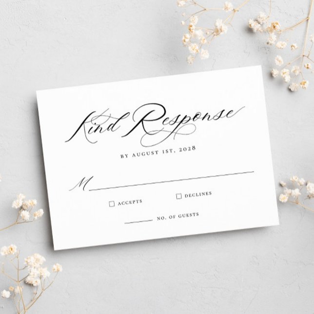 Elegant Chic Calligraphy Wedding RSVP Card Karte (Von Creator hochgeladen)