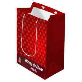 Elegant Chic Cute Modern Festive Red and White  Mittlere Geschenktüte