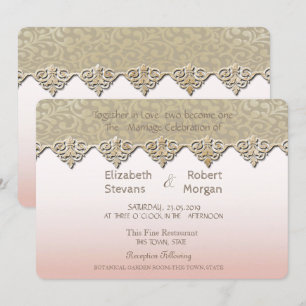 Elegant Chic Damask Einladung zur Hochzeit