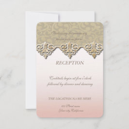 Elegant Chic Damask Wedding Empfang Einladung