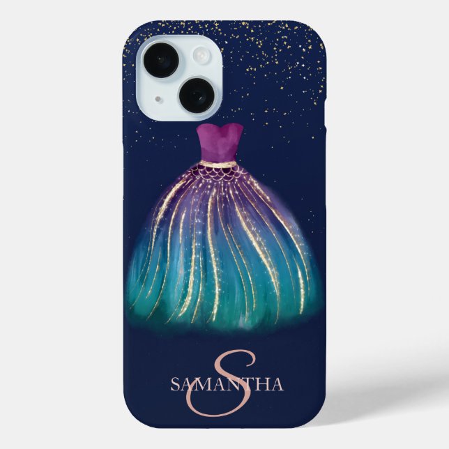 Elegant Chic Dress Navy Blue Case-Mate iPhone Hülle (Rückseite)