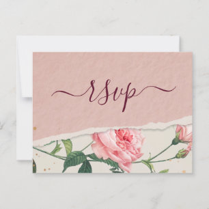 Elégant chic Floral carte postale RSVP