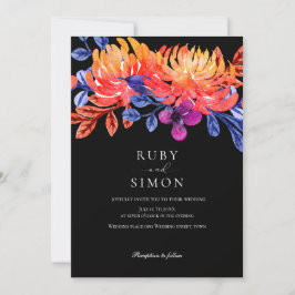 Elegant Chic Floral Watercolor Bouquet Wedding Einladung