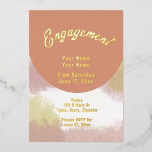 Elégant Chic Foil Fiançailles Invitation