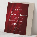 Elegant Chic Glitter Sweet 16 Birthday Red  Einladung<br><div class="desc">Celebrate in Style with Chic Glitter fabric Sweet 16 Invitation. Make your Sweet 16 party unforgettable with the Chic Glitter fabric invitation. Customize with your party details for a chic and elegant touch.</div>