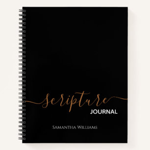 Elegant Chic Gold Black Scripture Journal Notizbuch