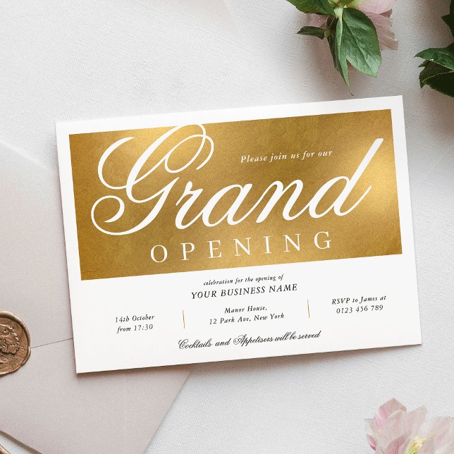 Elegant & Chic Gold Grand Opening Event Business Einladung (Elegant & Chic Gold Grand Opening Event Business Invitation)