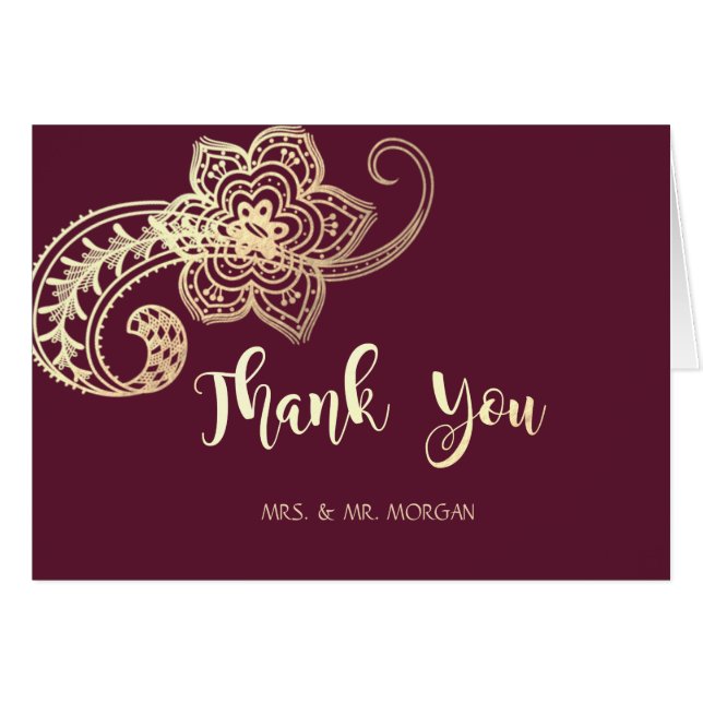 Elegant Chic Gold Paisley (Vorderseite (Horizontal))