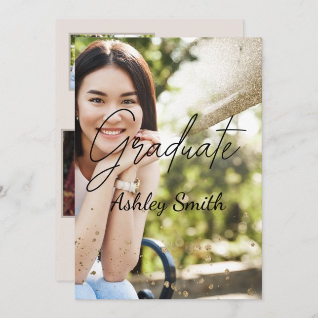 Élégant Chic Graduation Invitation (Devant / Derrière)