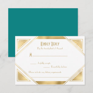 Elégant chic Great Gatsby Art Déco carte RSVP