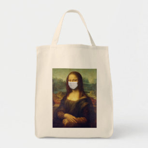 Elegant Chic Green Mona Lisa Covid 19 Gemälde Tragetasche