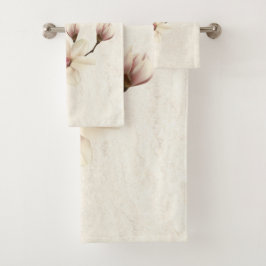 Elegant Chic Magnolias Badhandtuch Set