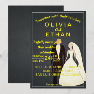 Elégant chic marié et marié Faire-part de mariage