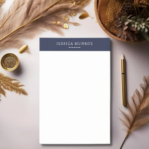 Elegant Chic Navy Blue Personalisiert Post-it Klebezettel