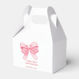 Elegant & Chic Pink Bow Girl Babydusche Geschenkschachtel