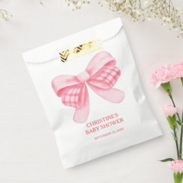 Elegant & Chic Pink Bow Girl Babydusche Geschenktütchen