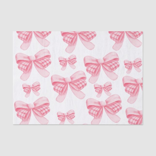 Elegant & Chic Pink Bow Girl Babydusche Seidenpapier (Vorderseite)