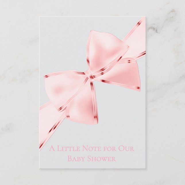 Elegant Chic Pink Coquette Bow Baby Shower Begleitkarte (Vorderseite)