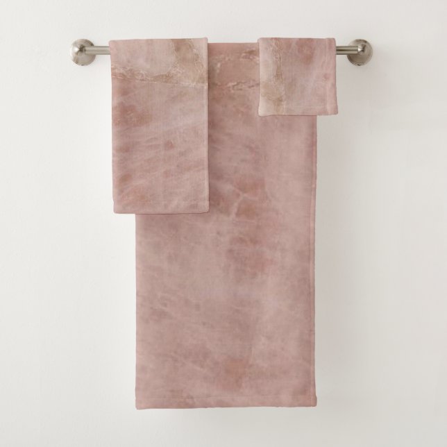 Elegant Chic Pink Rose Quarz Badhandtuch Set (Insitu)