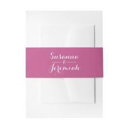 Elegant Chic Pink und White Wedding Einladungsbanderole