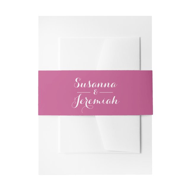 Elegant Chic Pink und White Wedding Einladungsbanderole (Vorderseite Beispiel)