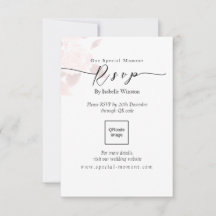Elegant Chic Rose Mariage QRcode RSVP