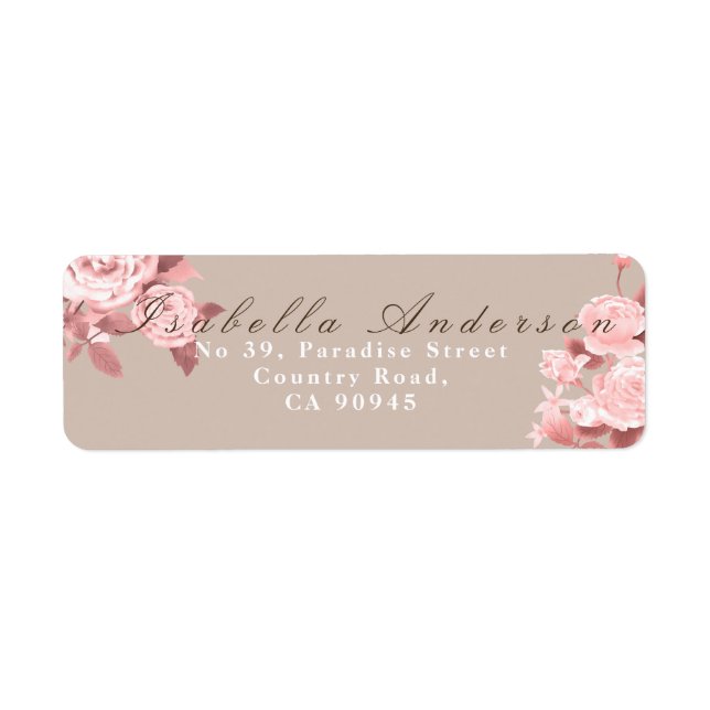 Elegant Chic Rose Wedding Address (Vorne)
