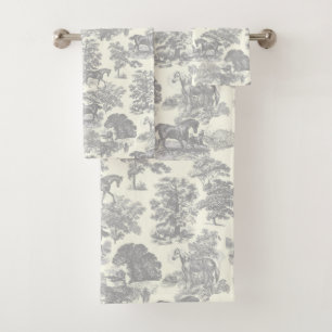 Elégant Chic Rustic Horse Gris Toile