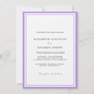 Elegant & Chic Script Lavender Wedding Einladung