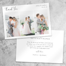 Elegant Chic Script Photo Collage Wedding Karte