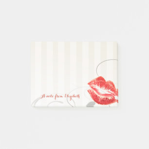 Elegant Chic Stilvoll Girly , Rote Lippen Post-it Klebezettel