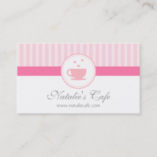 Elegant, Chic, Süßes Rosa, Café oder Teehaus Visitenkarte