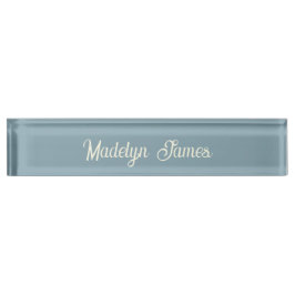 Elegant Chic Typography Dusty Blue Personalized Namensplakette