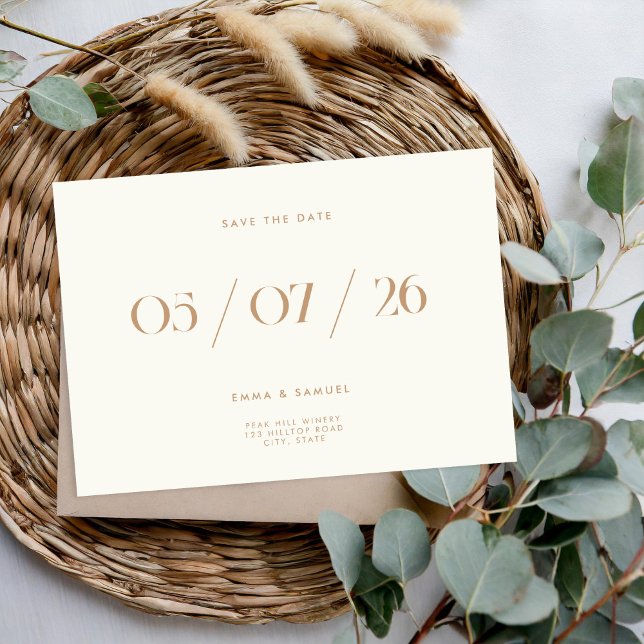 Elegant Chic Wedding Ivory Non-Foto Save the Date (Von Creator hochgeladen)