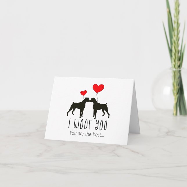 Elegant Chien Merci Cartes - Boxer Chien (Devant)