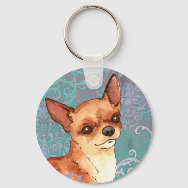 Elegant Chihuahua Schlüsselanhänger (Vorderseite)